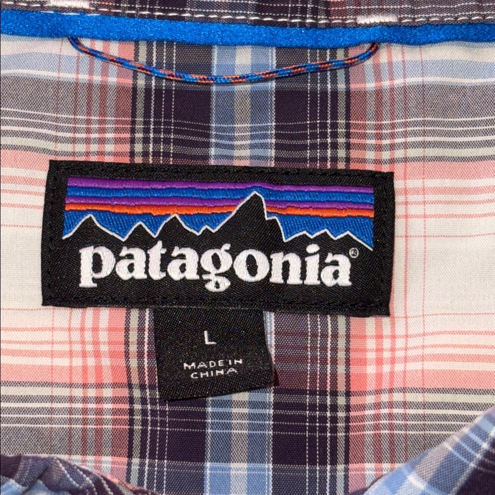 Patagonia work wear lightweight Multicolor Plaid Shirt size L - Picture 4 of 7